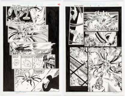 Patrick Zircher and Greg Adams Venom: Along Came a Spider #3 Story Page Original Art Group of 2 (Marvel, 1996). -