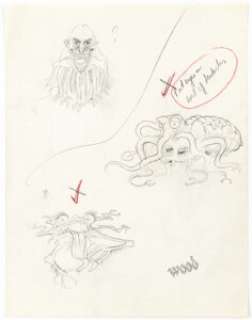 Wally Wood - Creature Sketch Page Original Art (c. 1970s).... | Heritage