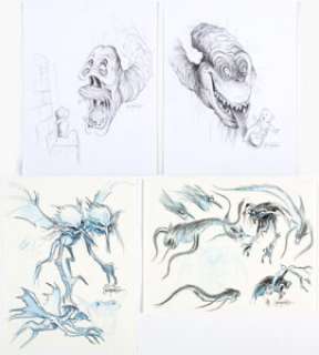 Thom Enriquez - Ghostbusters II Baby-nappers Ghosts Concept Illustrations Original Art Group of 4 (Columbia, 1989).