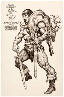 Ernie Chan - Conan Illustration Original Art (1984). Ernie Chan was a guest at the 1984 Chicago Comicon, where he - | Heritage