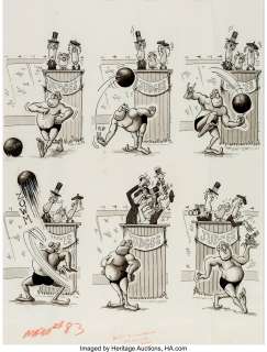 Don Martin - MAD Magazine #83 Complete 2-Page Story "The Grand National 50lb. Cannon Ball Throwing Contest" Original Art (EC, 1963).