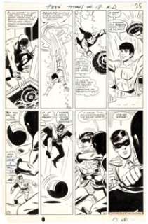 Bill Draut - Teen Titans #18 Story Page 21 Robin and Aqualad Original Art (DC, 1968).