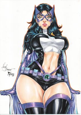 Fred Benes - Huntress pin-up 9x12