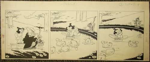 96: Sterrett, Cliff Polly, comic strip, 3 large panels, | Hess Fine Auctions