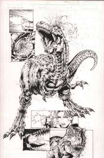 Carlos Mota, Marlo Alquiza | Tomb Raider: Journeys #6 P.6 - Lara Croft Vs T-Rex - 2002 | Anthony’s Comic Book Art