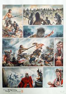 Tenuta Saverio Italien 1969 | Pluie - Série : LE MASQUE DE FUDO, Les Nuées Ecarlates Planche originale de la… | Cornette de St Cyr