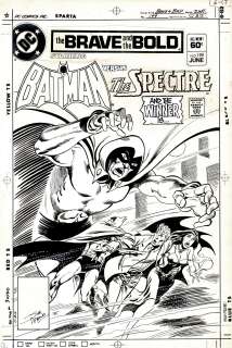 Jim Aparo - Brave And the Bold #199 Cover (Gigantic Spectre Chases Batman! Vintage Aparo Drawing His 2 Greatest Characters on 1 Bronze Age Cover!) 1983