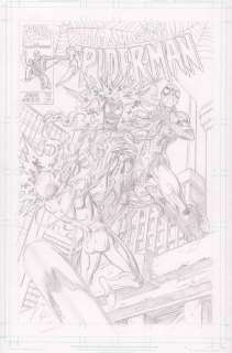 Mark Bagley - Amazing Spider-Man #430 Cover Recreation After Tom Lyle - Carnage Vs. Spidey & the Silver Surfer - Signed