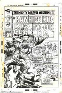 Larry Lieber - Original Cover Art for Mighty Marvel Western #2 (Marvel, 1968). A great western reprint series gets - | Heritage