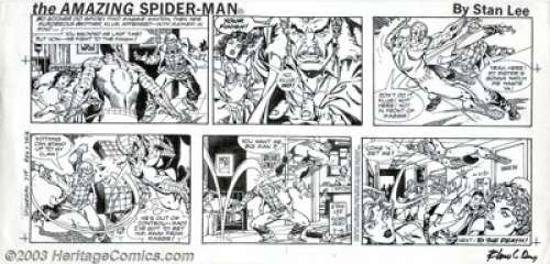 Floro Dery - Original Comic Strip Art for Spider-Man, Group of 5 Sunday Strips (1984/1987). A terrific group of -