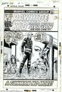 Larry Lieber - Original Cover Art for The Rawhide Kid #113 (Marvel, 1973). The Rawhide Kid is "A Gunman No - | Heritage