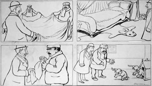 CARAN D’ACHE (Emmanuel Poiré)  - Histoire humoristique en 4 cases  - Encre de chine [...] | Vermot et Associés