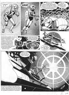 Planche originale 43 de la série Les extra-terrestres histoire L‘étoile verte, parue dans Spirou n°2416 Ã  2419 par Jacques DEVOS