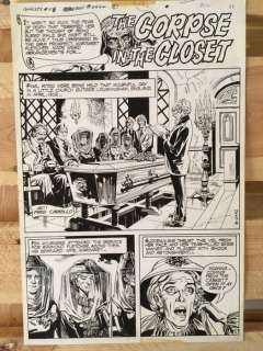 Original Art Page By Fred Carillo | DC Comics  - Ghosts Vol 1 #58 "The Corpse In The Closet"  - Title Page  - (1977) | Catawiki