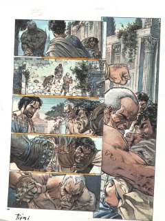 Aquarelle originale alternative pour la planche 14 de MURENA tome 10 - Le banquet - par Lorenzo PIERI