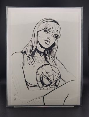 Flops Original Art A4 11.69" x 8.27" Gwen Stacy Spider-Man Incredibly Rare