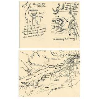 Lot #1001 : Pair of Production-Made "Maps" Grail Diary Pages / INDIANA JONES AND THE LAST CRUSADE (1989)