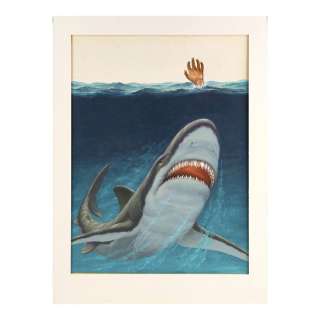 Matted Hand-Painted Jack Thurston Poster Artwork / MAKO: THE JAWS OF DEATH (1976) | Propstore