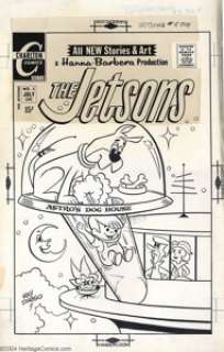 Ray Dirgo - Original Cover Art for The Jetsons #5 (Charlton, 1971). Elroy visits with his canine compadre, Astro, - | Heritage