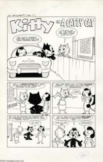 Joe Oriolo - Original Art for Felix’s Nephews Inky and Dinky #7, Complete 5-page Story, "A Catty Cat" - | Heritage