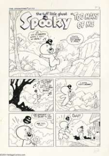 Howie Post - Spooky Spooktown #23, complete 5-page story arc "Too Many of Me" Original Art (Harvey, - | Heritage