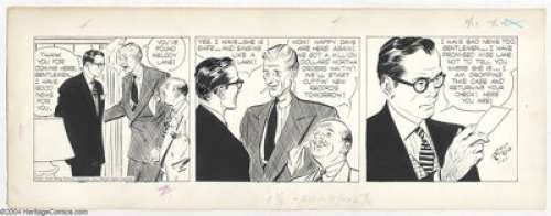 Alex Raymond - Rip Kirby Daily Comic Strip Original Art, dated 11-27-50 (King Features Syndicate, 1950). Rip has - | Heritage