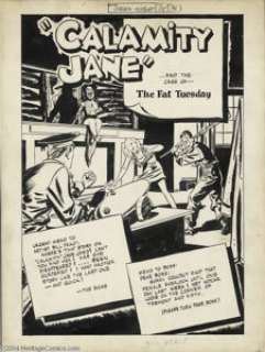 Bill Draut - Green Hornet #35, "The Fat Tuesday" Complete 8-page Calamity Jane Story Original Art - | Heritage