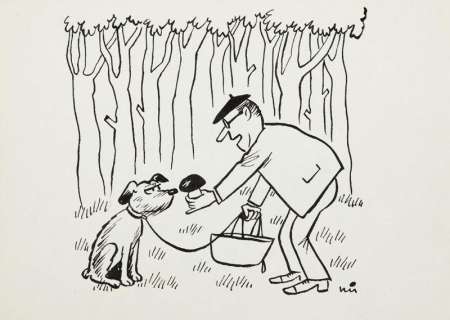 Gwidon Miklaszewski (1912 - 1999) | Gwidon Miklaszewski | " - Szukaj, Lors, szukaj!!..", ilustracja satyryczna | Desa Unicum