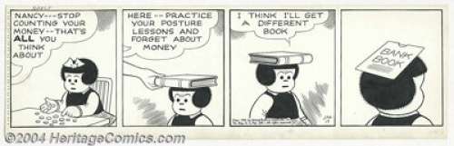 Ernie Bushmiller - Nancy Daily Comic Strip Original Art, dated 1-17-51 (United Feature Syndicate, 1951). Nancy - | Heritage