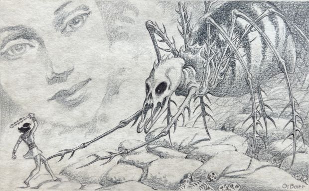 Legends & Lore Interior (1990)George Barr (American, 1937-2025) | SOLD | Shasta/Phoenix