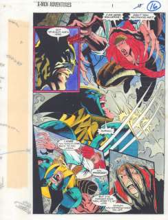 James Pascoe, John Kalisz, Manny Clark - X-men adventures [iii] #1 p. 16 color guide art - wolverine vs. Deathstrike - 1995