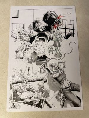 JENNIFER BLOOD #23 original art VIOLENT GRAPHIC KNIFE THRU NECK 2013 FIRE GUNS | eBay US (Buy It Now)