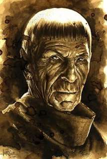 Star Trek: Spock - Leonard Nimoy - Original Coffee Drawing By Juapi | Catawiki