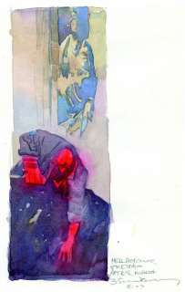 63: BILL SIENKIEWICZ  Hellboy color sketch after Mignol | Little Nemo