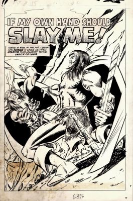 Duffy Vohland, John Romita Jr. | Planet of the Apes #115 P 1 Splash (Possibly the Earliest Known John Romita Jr Published Splash Page As Conan Battles Himself!) 1976 | Romitaman