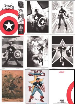 Travis Charest | Editions Deesse Captain America Portfolio with 6 Individually Signed Plates - Plus Heroes Con 2006 Signed Poster | Anthony’s Comic Book Art
