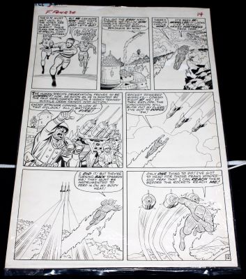 Chic Stone, Jack Kirby - Fantastic Four #30 P.12 - Sue, Reed, Johnny Redirecting Missiles Midair - 1964