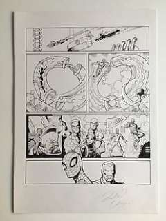 Original Art Splash Page By Richard Elson - Pen & Ink - Spider-Man : Tower Of Power #16 - Page 9 - (2008) | Catawiki