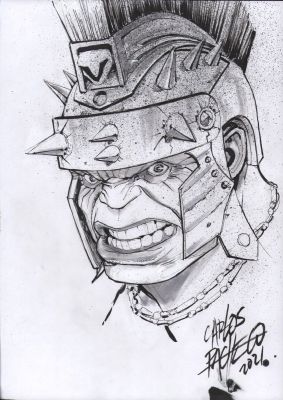 Carlos Pacheco | World War Hulk Head Bust Commission - Signed - 2026 | Anthony’s Comic Book Art