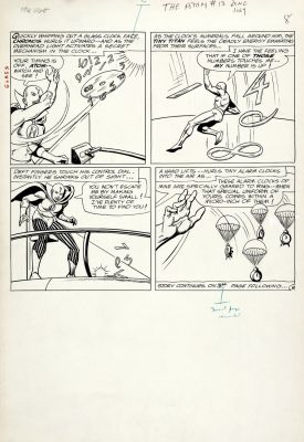 Gil Kane, Sid Greene | The Atom #13 P 8 (Great Battle Pg As Atom Battles His Greatest Super-Villain: ’Chronos’) Large Art - 1964 | Romitaman