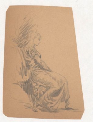 Roy Krenkel | Master Illustrator Krenkel Sketch - Classicly Gowned Seated Woman | Koch Comic Art