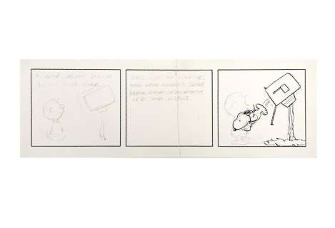 ORIGINAL CHARLES SCHULZ PEANUTS UNFINISHED DAILY COMIC STRIP | misc / divers