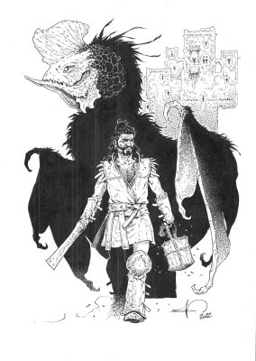 Pellet Philippe | Illustration à l’encre de Chine pour un Ex-libris édité par BD Choc | Galerie Napoléon