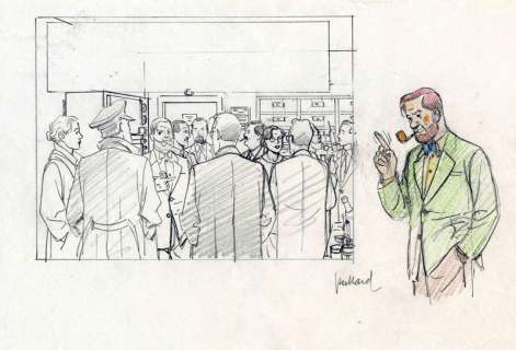 Juillard | Blake et Mortimer, illustration Ã  la mine de plom… | Banque Dessinée