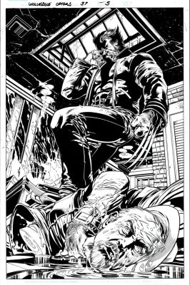 Scot Eaton Drew Hennessy | Wolverine: Origins #37 Splash (Wolverine Decapitates Mob Boss!) 2009 | Romitaman