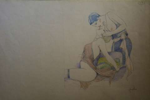 Frollo, Leone - original erotic illustration "Donnine" | Catawiki