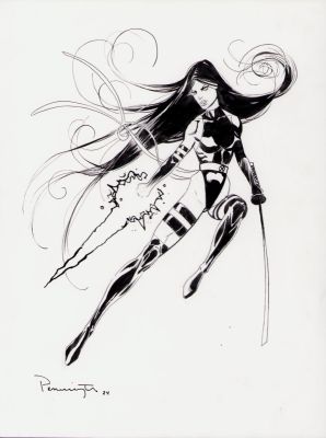 Mark Pennington | Psylocke Detailed Ink Commission - Signed 2024 | Anthony’s Comic Book Art