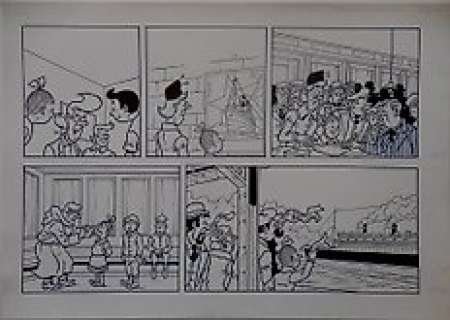 Morjaeu, Luc - Originele halve pagina (stroken 5 t/m 6 - plaat 2A) - Suske en Wiske - Sterrenrood - (2014) 