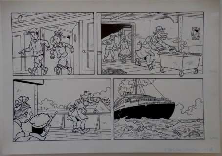 Morjaeu, Luc - Originele halve pagina (stroken 43 t/m 44 - plaat 11 B) - Suske en Wiske - Sterrenrood - (2014) | Catawiki