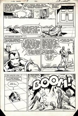 Brett Breeding, Michael Golden | X-Men Annual #7 P 19 (Iron Man, She-Hulk, Jarvis, Kitty Pryde, Colossus & Rogue Fists!) | Romitaman